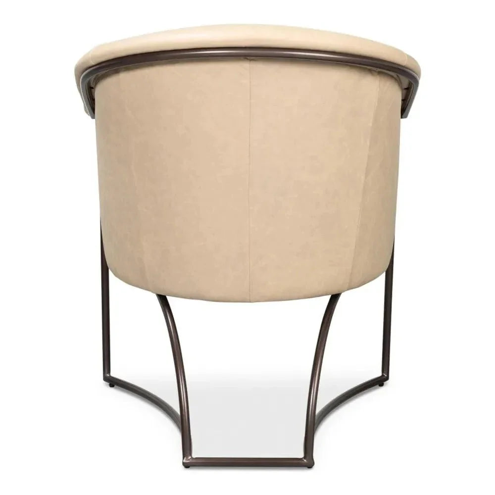 Nagel Leather Upholstery Leather Chair - LOOMLAN - Sarreid - Accent Chairs