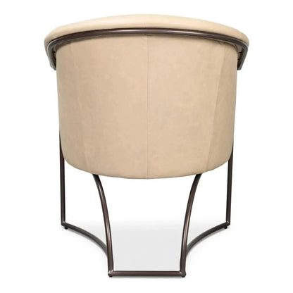 Nagel Leather Upholstery Leather Chair - LOOMLAN - Sarreid - Accent Chairs