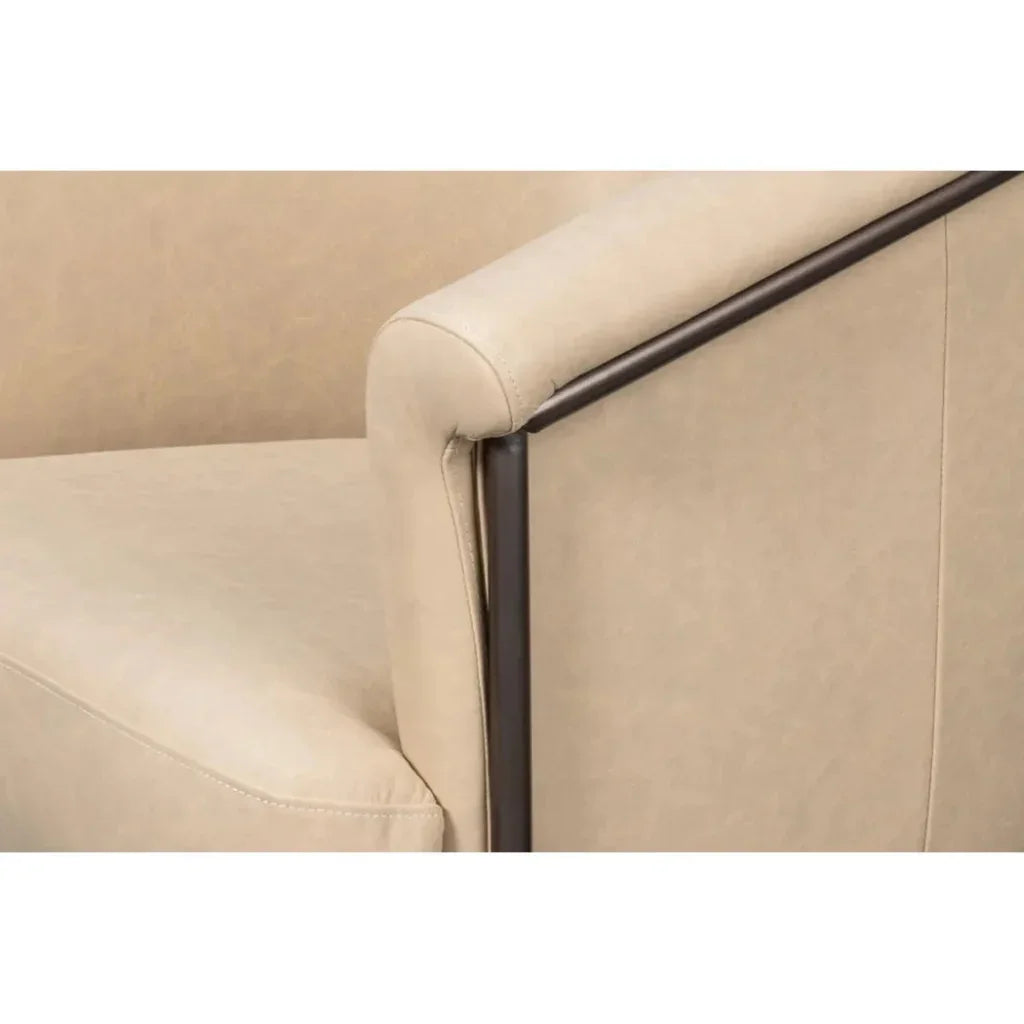 Nagel Leather Upholstery Leather Chair - LOOMLAN - Sarreid - Accent Chairs