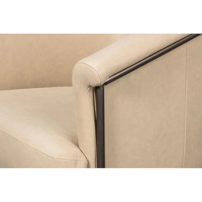 Nagel Leather Upholstery Leather Chair - LOOMLAN - Sarreid - Accent Chairs