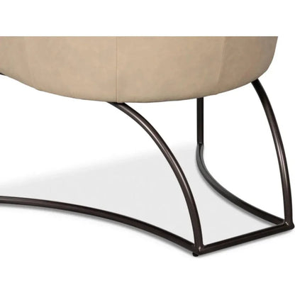 Nagel Leather Upholstery Leather Chair - LOOMLAN - Sarreid - Accent Chairs