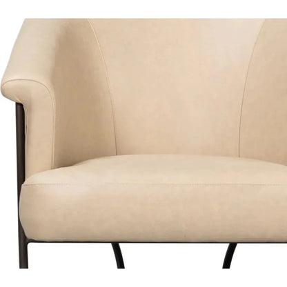 Nagel Leather Upholstery Leather Chair - LOOMLAN - Sarreid - Accent Chairs