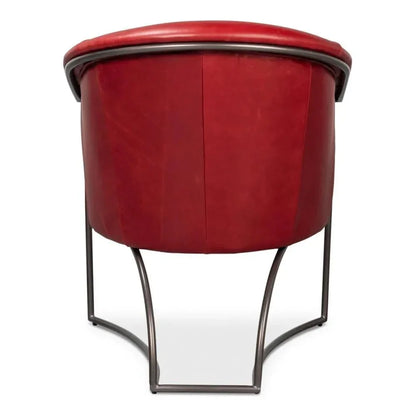 Nagel Leather Upholstery Leather Chair - LOOMLAN - Sarreid - Accent Chairs