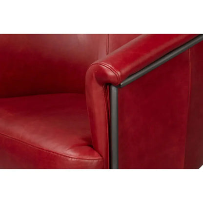 Nagel Leather Upholstery Leather Chair - LOOMLAN - Sarreid - Accent Chairs