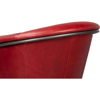 Nagel Leather Upholstery Leather Chair - LOOMLAN - Sarreid - Accent Chairs