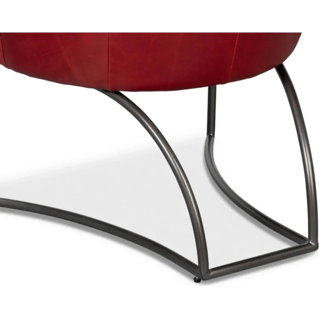 Nagel Leather Upholstery Leather Chair - LOOMLAN - Sarreid - Accent Chairs