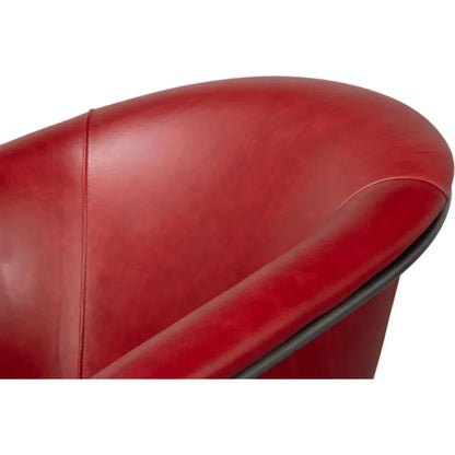 Nagel Leather Upholstery Leather Chair - LOOMLAN - Sarreid - Accent Chairs