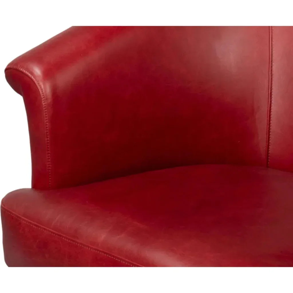 Nagel Leather Upholstery Leather Chair - LOOMLAN - Sarreid - Accent Chairs