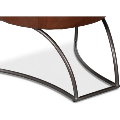 Nagel Leather Upholstery Leather Chair - LOOMLAN - Sarreid - Accent Chairs