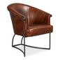 Nagel Leather Upholstery Leather Chair - LOOMLAN - Sarreid - Accent Chairs