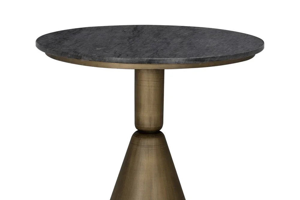 Nagoya Black Marble Top Round Side Table - LOOMLAN - Noir - Side Tables