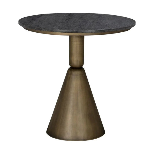 Nagoya Black Marble Top Round Side Table - LOOMLAN - Noir - Side Tables