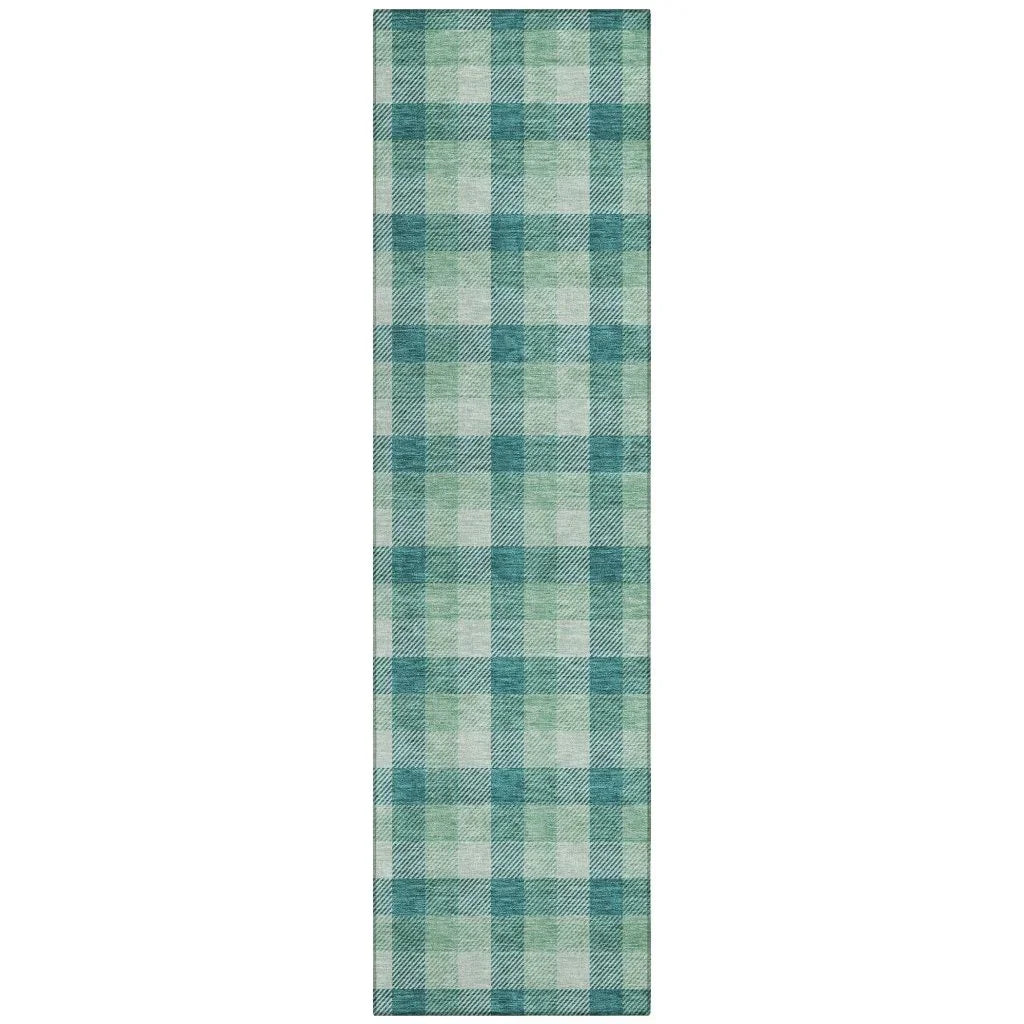 Nahlia Blue Washable Indoor-Outdoor Rug-Outdoor Rugs-LOOMLAN Rugs-2'3" x 7'6"-LOOMLAN