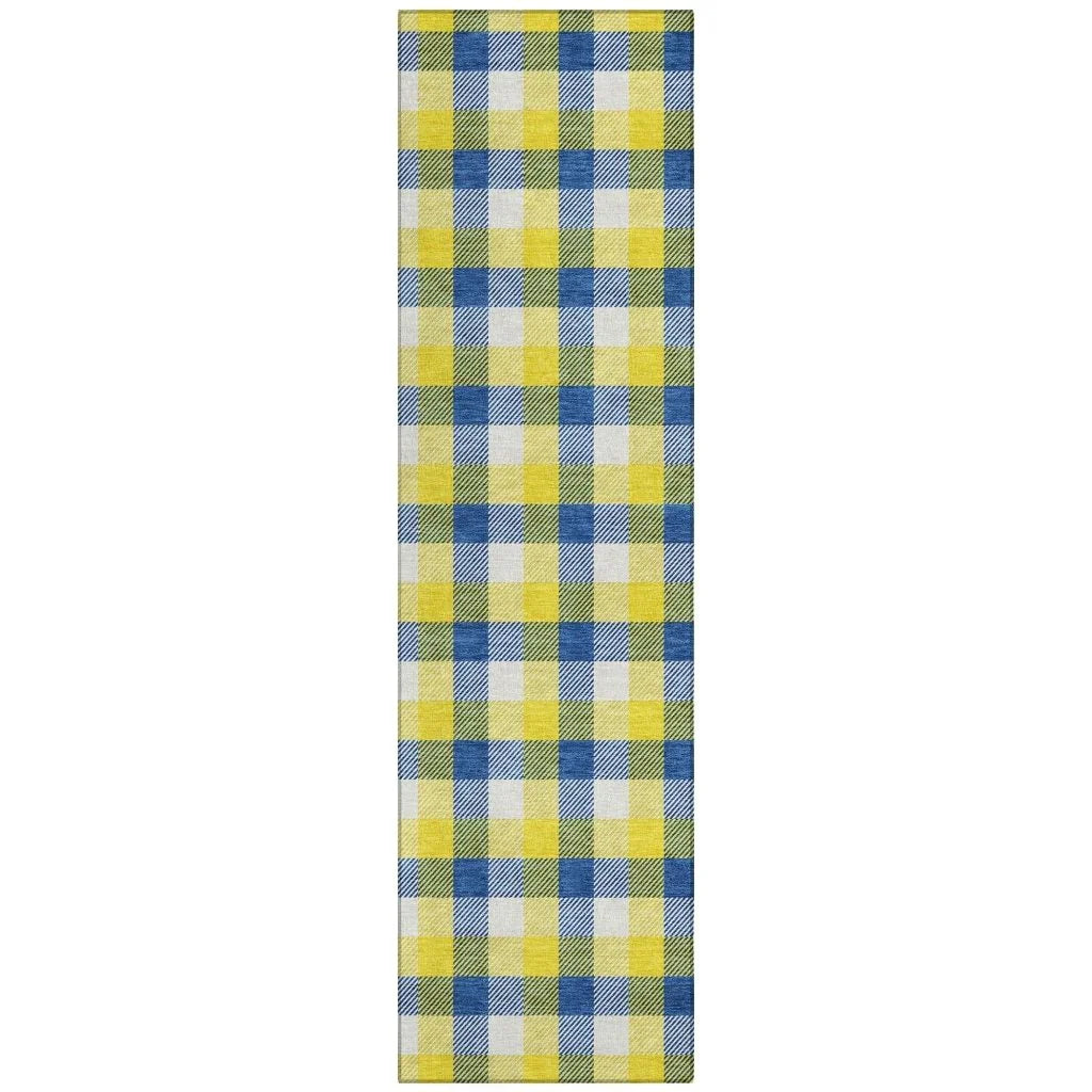 Nahlia Gold Washable Indoor-Outdoor Rug-Outdoor Rugs-LOOMLAN Rugs-2'3" x 7'6"-LOOMLAN