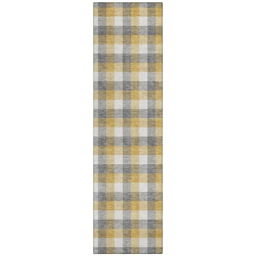 Nahlia Gray Washable Indoor-Outdoor Rug-Outdoor Rugs-LOOMLAN Rugs-2'3" x 7'6"-LOOMLAN