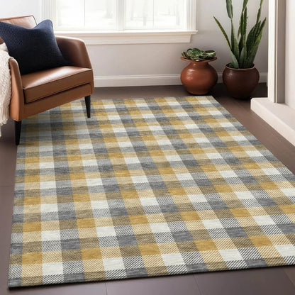 Nahlia Gray Washable Indoor-Outdoor Rug-Outdoor Rugs-LOOMLAN Rugs-LOOMLAN