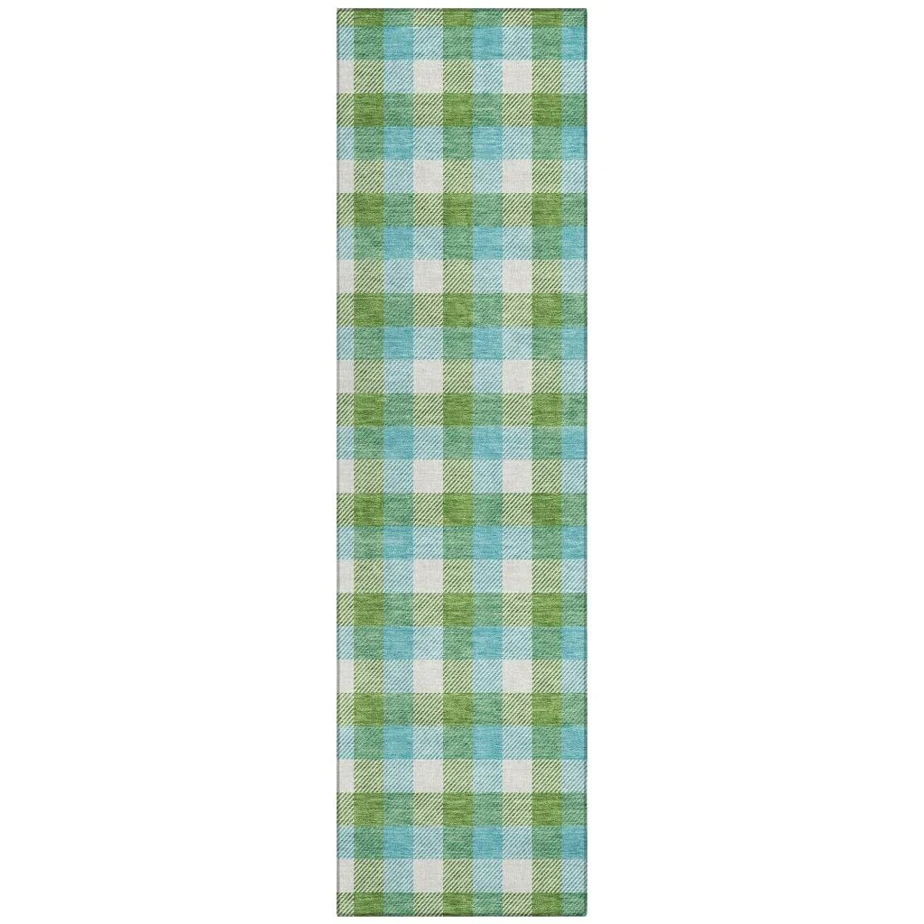 Nahlia Lime Washable Indoor-Outdoor Rug-Outdoor Rugs-LOOMLAN Rugs-2'3" x 7'6"-LOOMLAN