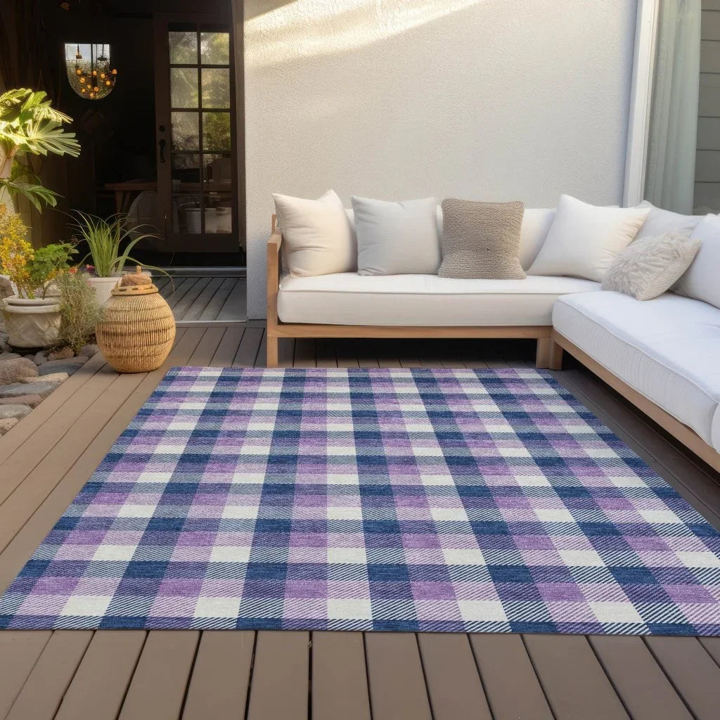 Nahlia Navy Washable Indoor-Outdoor Rug-Outdoor Rugs-LOOMLAN Rugs-LOOMLAN