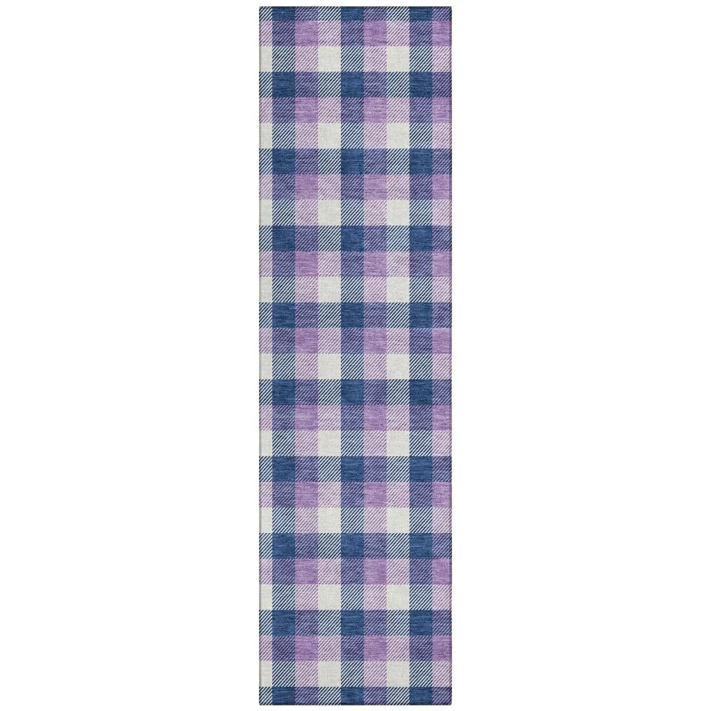 Nahlia Navy Washable Indoor-Outdoor Rug-Outdoor Rugs-LOOMLAN Rugs-2'3" x 7'6"-LOOMLAN