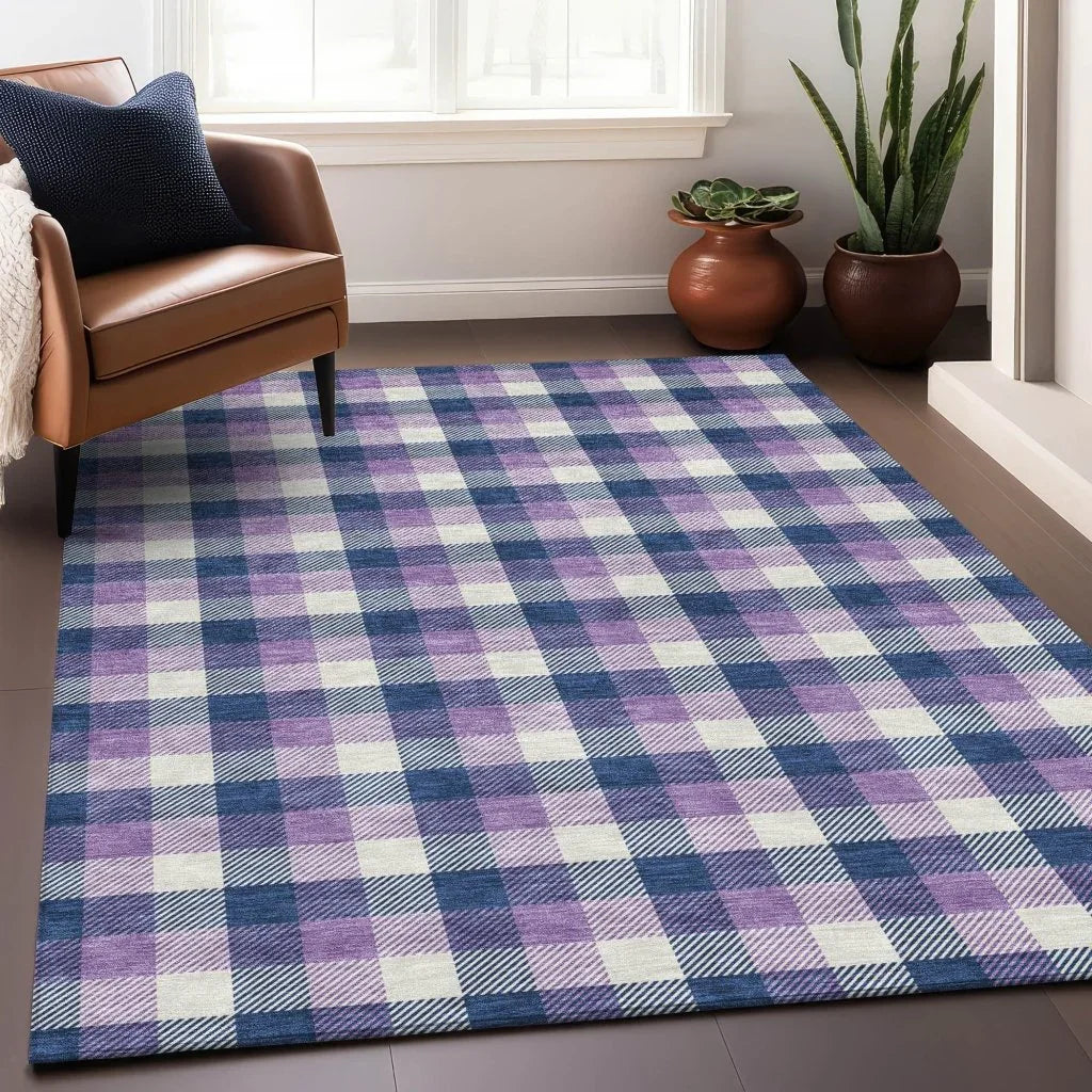 Nahlia Navy Washable Indoor-Outdoor Rug-Outdoor Rugs-LOOMLAN Rugs-LOOMLAN