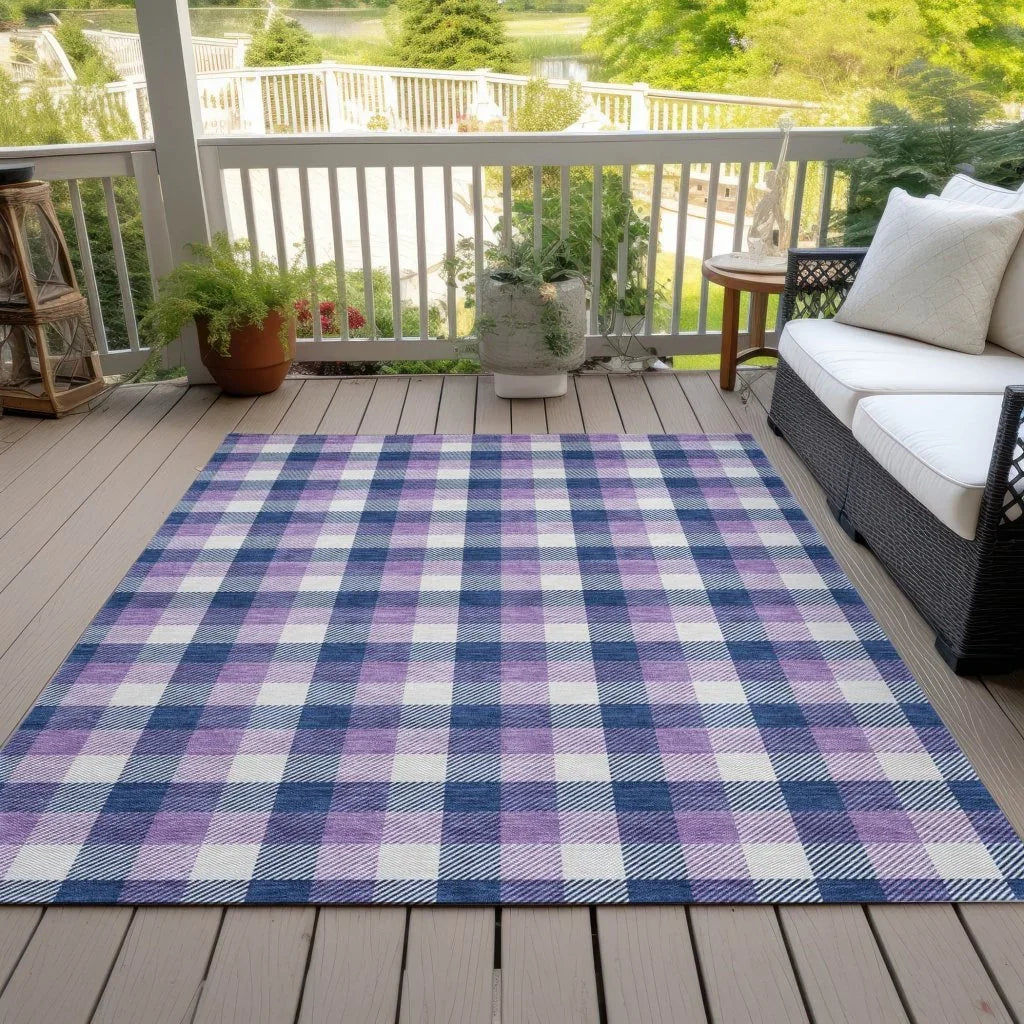 Nahlia Navy Washable Indoor-Outdoor Rug-Outdoor Rugs-LOOMLAN Rugs-LOOMLAN