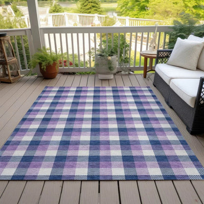 Nahlia Navy Washable Indoor-Outdoor Rug-Outdoor Rugs-LOOMLAN Rugs-LOOMLAN
