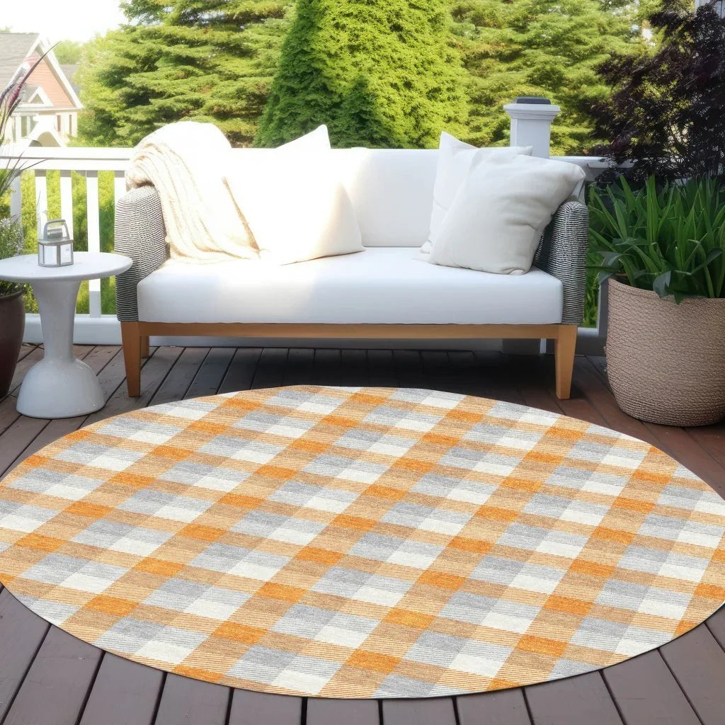 Nahlia Orange Washable Indoor-Outdoor Rug-Outdoor Rugs-LOOMLAN Rugs-LOOMLAN
