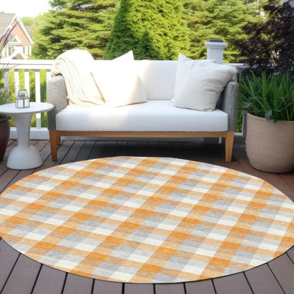 Nahlia Orange Washable Indoor-Outdoor Rug-Outdoor Rugs-LOOMLAN Rugs-LOOMLAN
