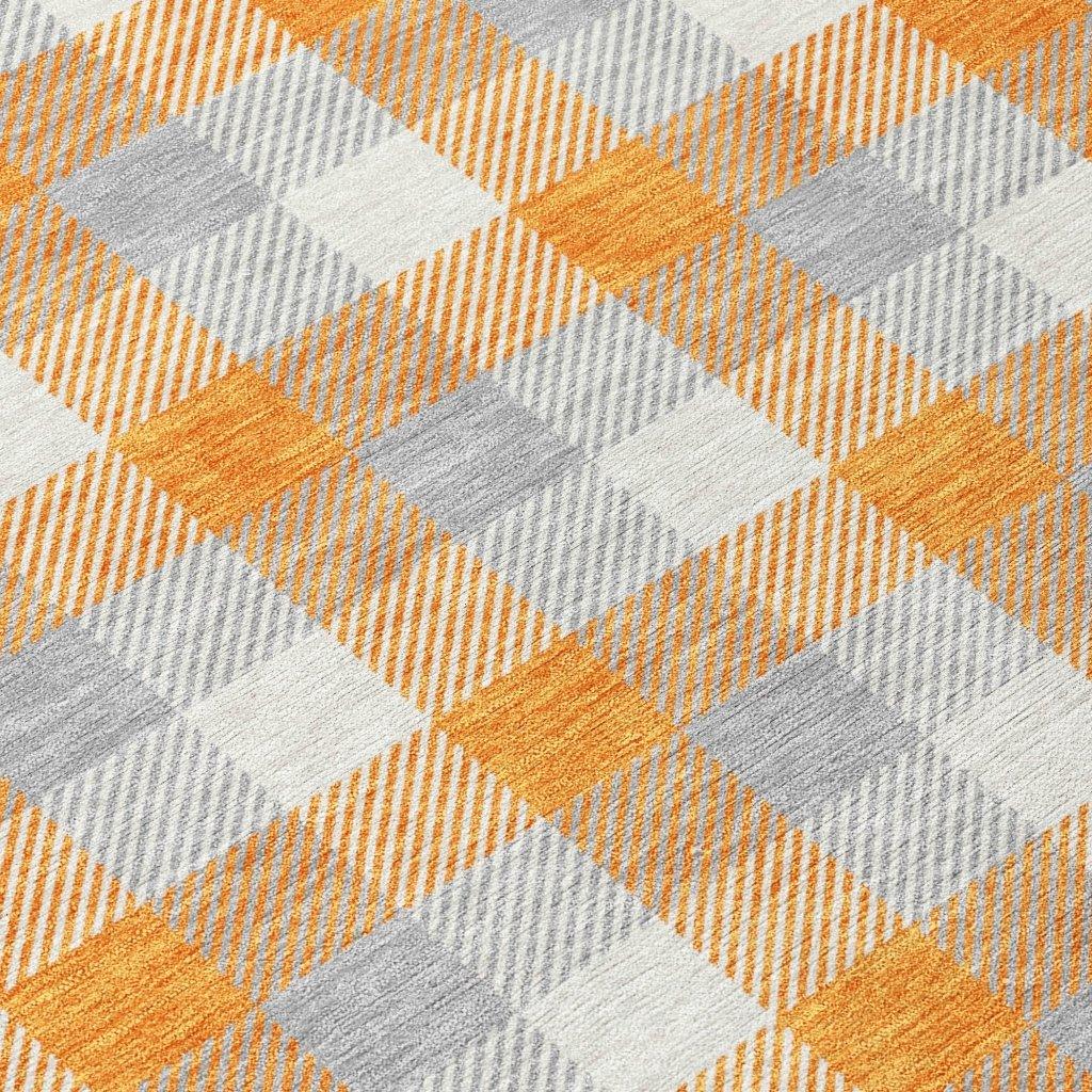 Nahlia Orange Washable Indoor-Outdoor Rug-Outdoor Rugs-LOOMLAN Rugs-LOOMLAN
