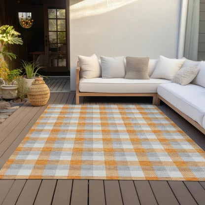 Nahlia Orange Washable Indoor-Outdoor Rug-Outdoor Rugs-LOOMLAN Rugs-LOOMLAN