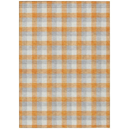 Nahlia Orange Washable Indoor-Outdoor Rug-Outdoor Rugs-LOOMLAN Rugs-2'6" x 3'10"-LOOMLAN