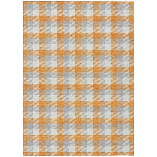 Nahlia Orange Washable Indoor-Outdoor Rug-Outdoor Rugs-LOOMLAN Rugs-2'6" x 3'10"-LOOMLAN