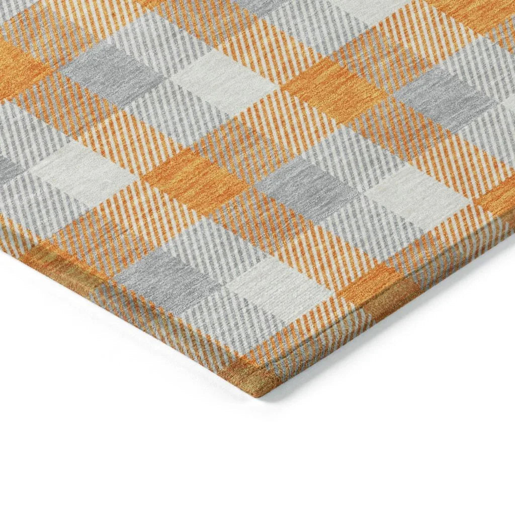 Nahlia Orange Washable Indoor-Outdoor Rug-Outdoor Rugs-LOOMLAN Rugs-LOOMLAN