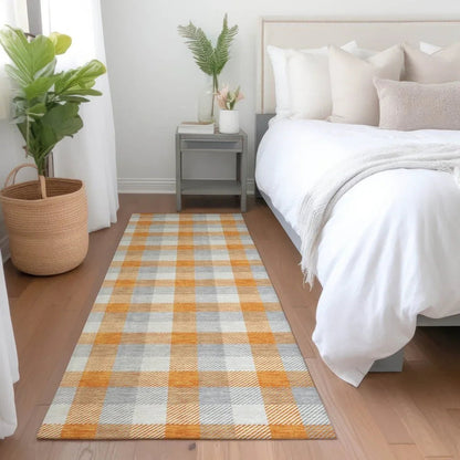 Nahlia Orange Washable Indoor-Outdoor Rug-Outdoor Rugs-LOOMLAN Rugs-LOOMLAN