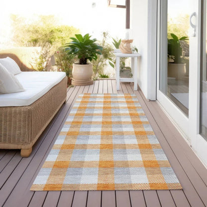 Nahlia Orange Washable Indoor-Outdoor Rug-Outdoor Rugs-LOOMLAN Rugs-LOOMLAN