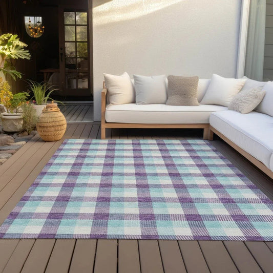 Nahlia Purple Washable Indoor-Outdoor Rug-Outdoor Rugs-LOOMLAN Rugs-LOOMLAN