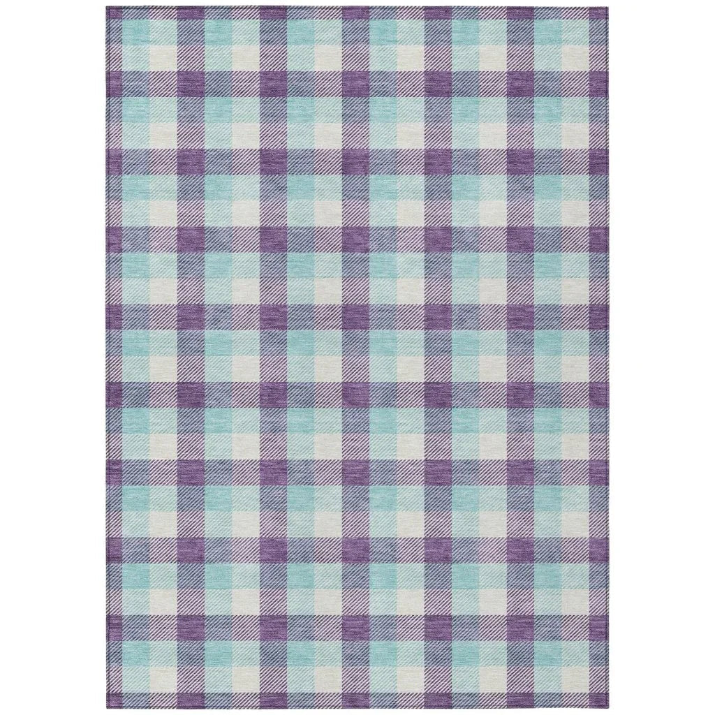 Nahlia Purple Washable Indoor-Outdoor Rug-Outdoor Rugs-LOOMLAN Rugs-2'6" x 3'10"-LOOMLAN
