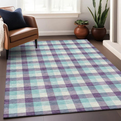 Nahlia Purple Washable Indoor-Outdoor Rug-Outdoor Rugs-LOOMLAN Rugs-LOOMLAN