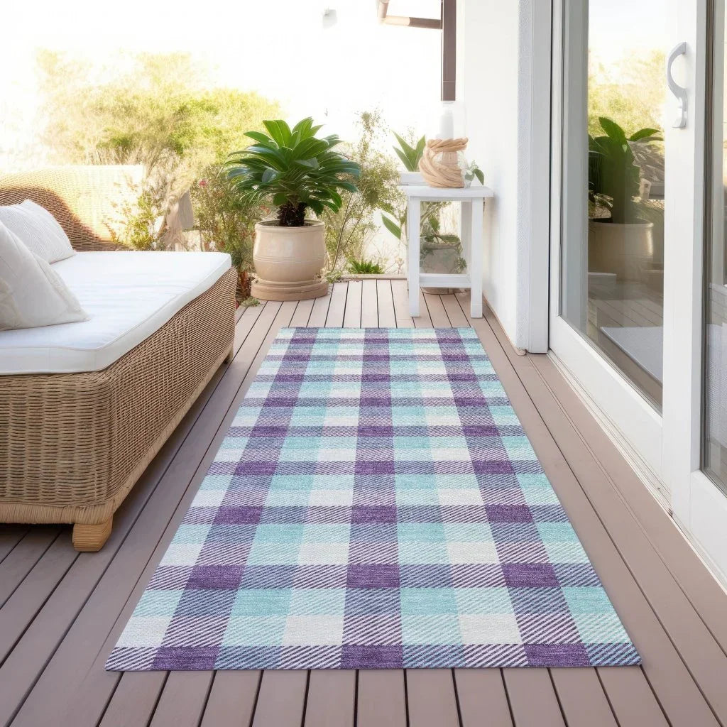 Nahlia Purple Washable Indoor-Outdoor Rug-Outdoor Rugs-LOOMLAN Rugs-LOOMLAN