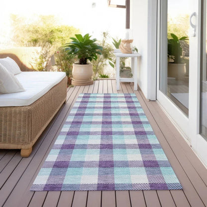 Nahlia Purple Washable Indoor-Outdoor Rug-Outdoor Rugs-LOOMLAN Rugs-LOOMLAN