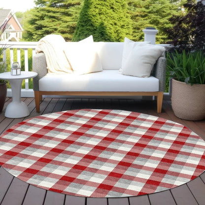 Nahlia Red Washable Indoor-Outdoor Rug-Outdoor Rugs-LOOMLAN Rugs-LOOMLAN