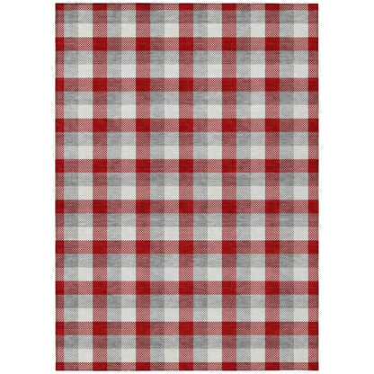 Nahlia Red Washable Indoor-Outdoor Rug-Outdoor Rugs-LOOMLAN Rugs-2'6" x 3'10"-LOOMLAN