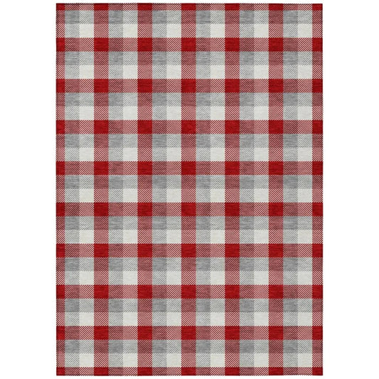 Nahlia Red Washable Indoor-Outdoor Rug-Outdoor Rugs-LOOMLAN Rugs-2'6" x 3'10"-LOOMLAN