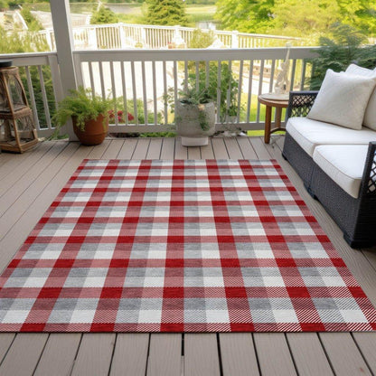 Nahlia Red Washable Indoor-Outdoor Rug-Outdoor Rugs-LOOMLAN Rugs-LOOMLAN