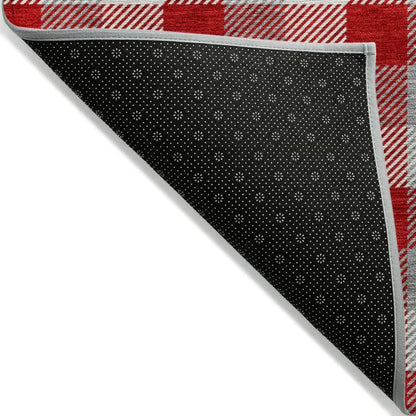 Nahlia Red Washable Indoor-Outdoor Rug-Outdoor Rugs-LOOMLAN Rugs-LOOMLAN