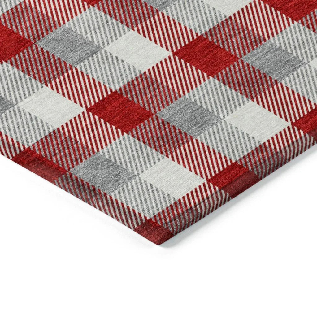 Nahlia Red Washable Indoor-Outdoor Rug-Outdoor Rugs-LOOMLAN Rugs-LOOMLAN