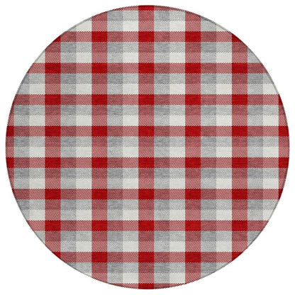 Nahlia Red Washable Indoor-Outdoor Rug-Outdoor Rugs-LOOMLAN Rugs-8' x 8'-LOOMLAN