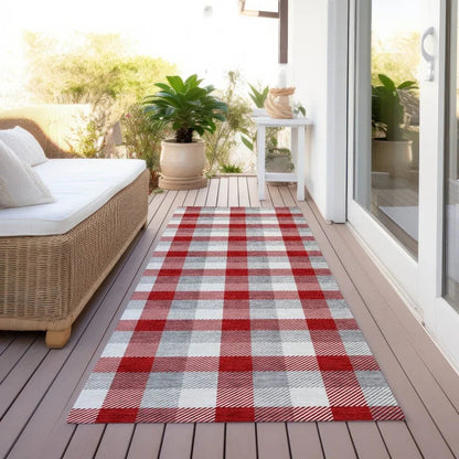 Nahlia Red Washable Indoor-Outdoor Rug-Outdoor Rugs-LOOMLAN Rugs-LOOMLAN