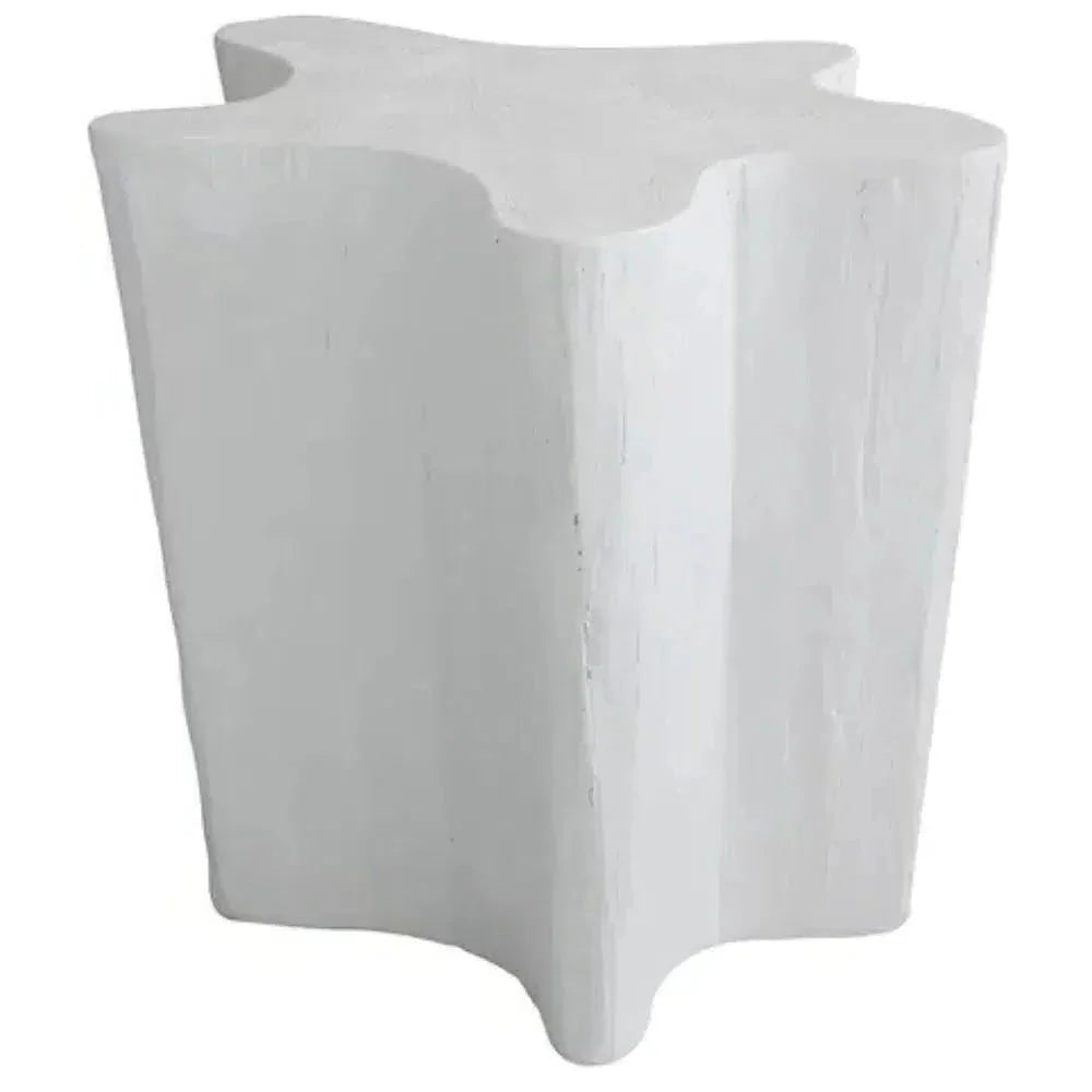 Naka Outdoor Live Edge White Side Table - LOOMLAN - Artesia - Outdoor Side Tables