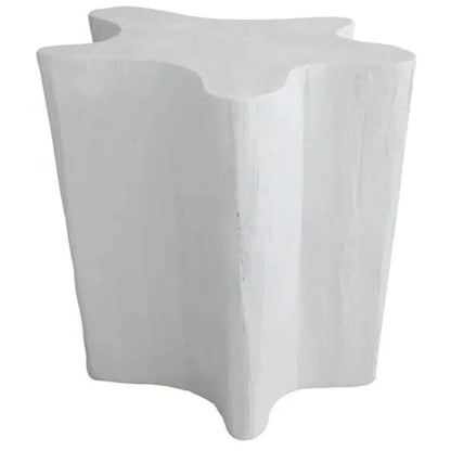 Naka Outdoor Live Edge White Side Table - LOOMLAN - Artesia - Outdoor Side Tables